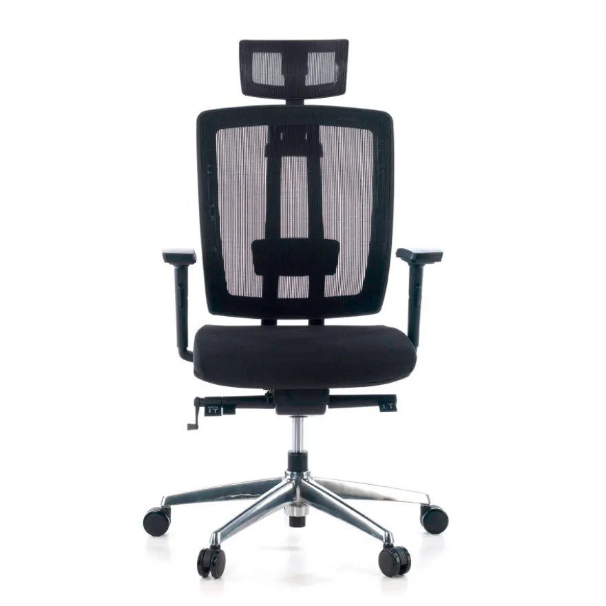Sedia da ufficio giapponese Hiro, ergonomica, schiuma iniettata, poggiatesta