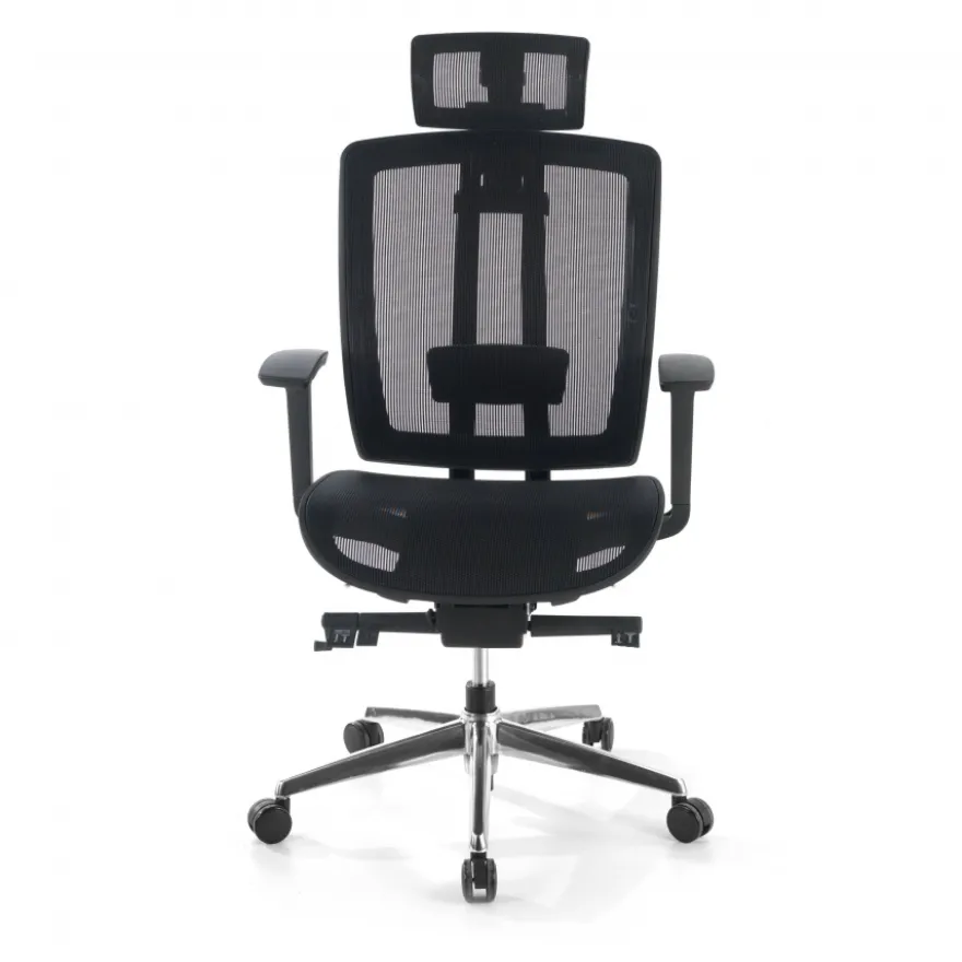 Sedia da ufficio giapponese Hiro, syncro, braccioli 4D, con poggiatesta