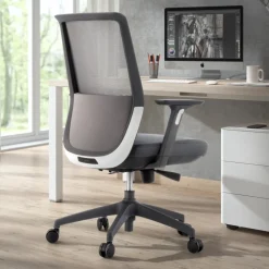 Sedia da ufficio professionale Five, rossa, cuscino lombare, completamente regolabile