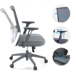 Sedia da ufficio professionale Five, rossa, cuscino lombare, completamente regolabile