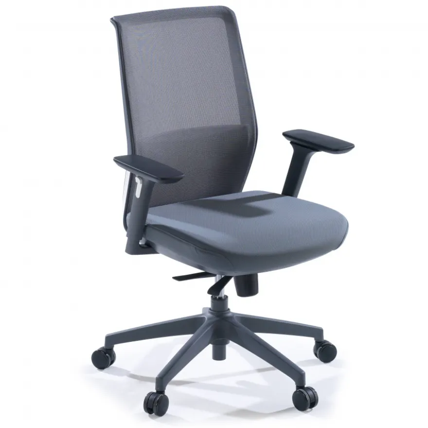 Sedia da ufficio professionale Five, rossa, cuscino lombare, completamente regolabile