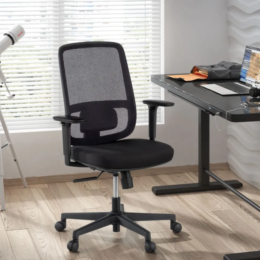 Sedia da ufficio professionale Kaito black, utilizzo di 8 ore