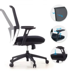 Sedia da ufficio professionale Five, rossa, cuscino lombare, completamente regolabile