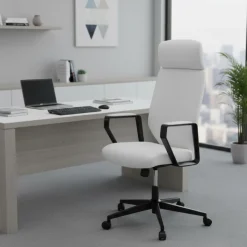 Sedia da ufficio Saranto, schienale alto, rivestimento similpelle
