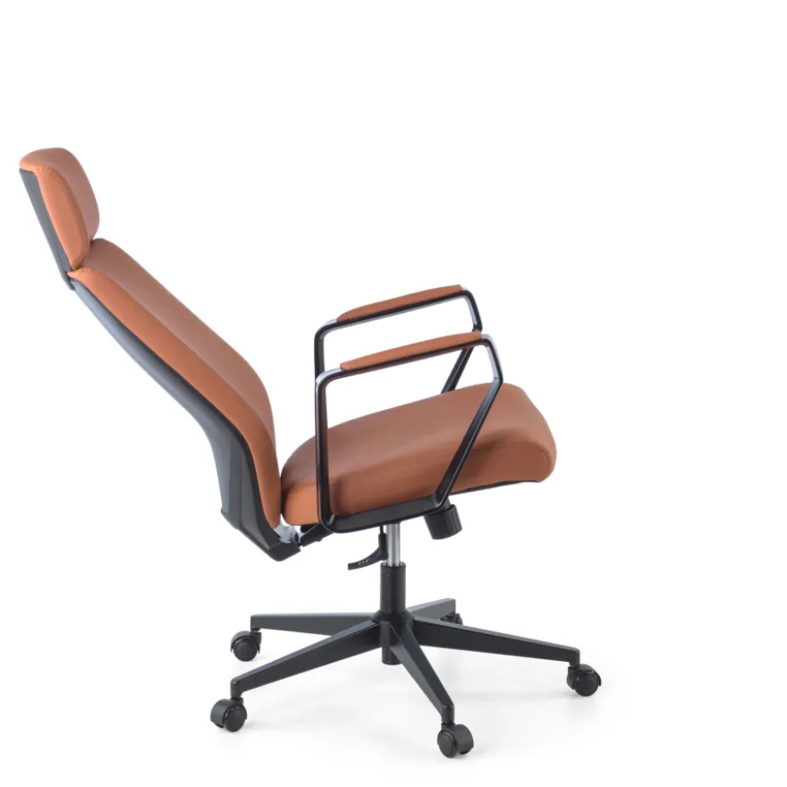 Sedia da ufficio Saranto, schienale alto, rivestimento similpelle