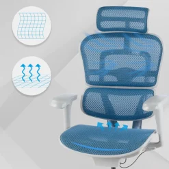Sedia direzionale ergonomica Ergohuman Edition I, Struttura bianca