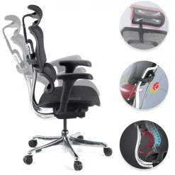 Sedia direzionale ergonomica Ergohuman Edition I, Struttura nera