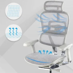 Sedia direzionale ergonomica Ergohuman Elite, Struttura bianca