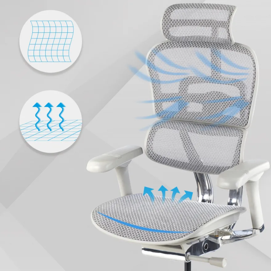 Sedia direzionale ergonomica Ergohuman Elite, Struttura bianca
