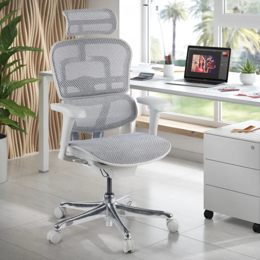 Sedia direzionale ergonomica Ergohuman Edition I, Struttura bianca
