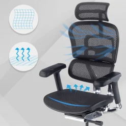 Sedia direzionale ergonomica Ergohuman Elite, Struttura nera
