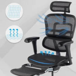 Sedia ergonomica con poggiapiedi Ergohuman Edition I, modello premium