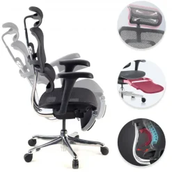 Sedia ergonomica con poggiapiedi Ergohuman Edition I, modello premium