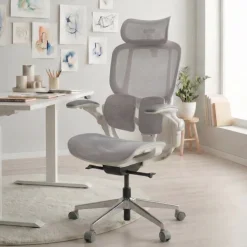 Sedia ergonomica con poggiatesta Erghos One, ortopedica, doppio supporto lombare