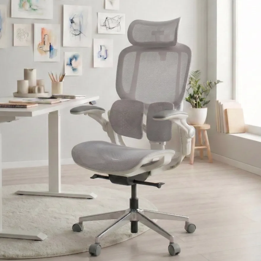 Sedia ergonomica con poggiatesta Erghos One, ortopedica, doppio supporto lombare