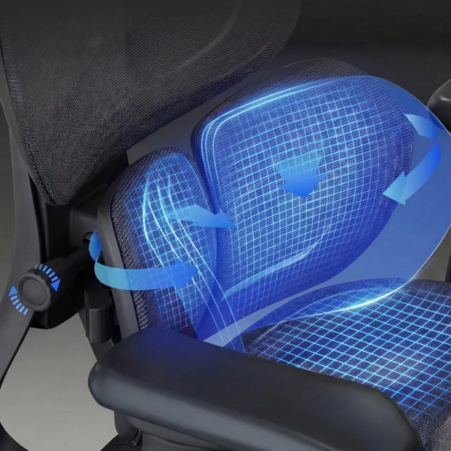 Sedia ergonomica con poggiatesta Erghos One, ortopedica, doppio supporto lombare