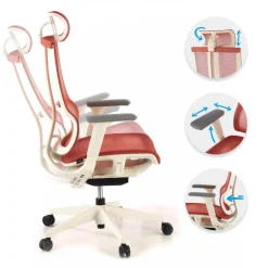Sedia Ergonomica con poggiatesta Enjoy white, Meccanismo Synchro