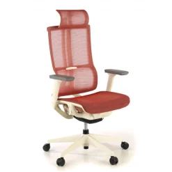 Sedia Ergonomica con poggiatesta Enjoy white, Meccanismo Synchro