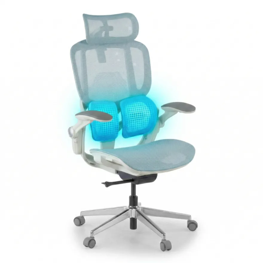 Sedia ergonomica con poggiatesta Erghos One, ortopedica, doppio supporto lombare