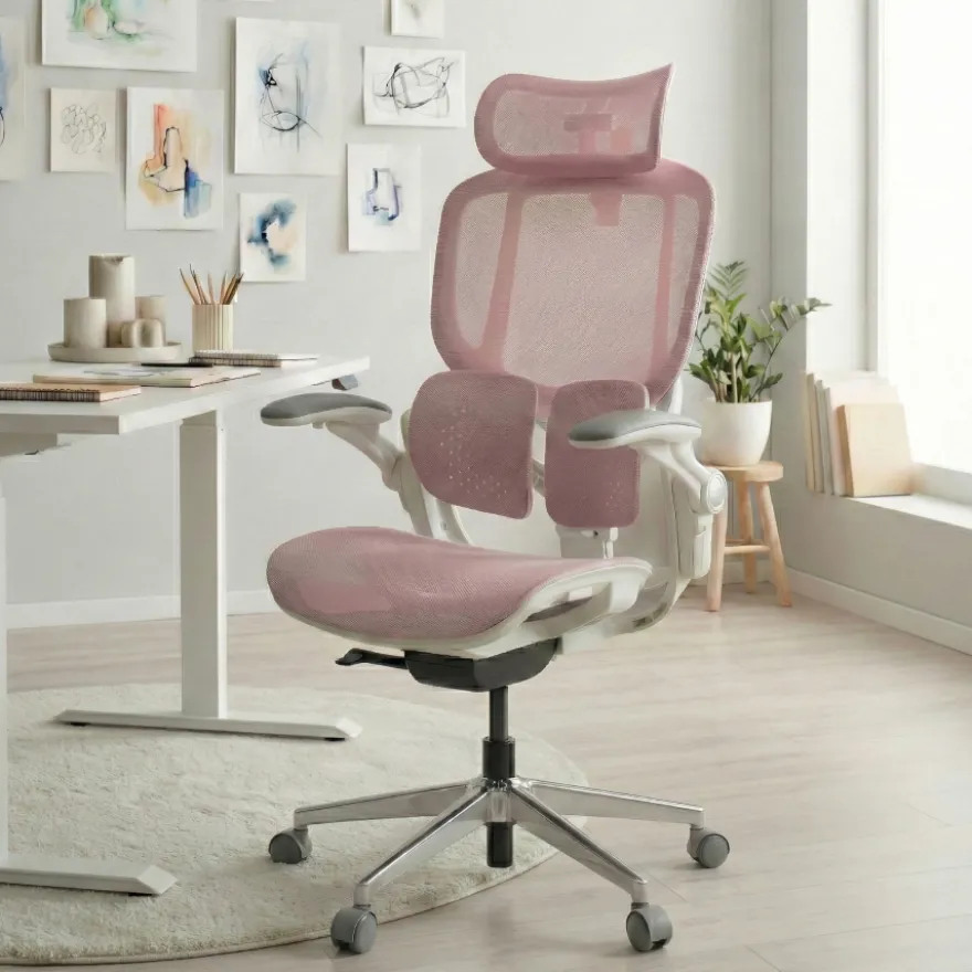Sedia ergonomica con poggiatesta Erghos One, ortopedica, doppio supporto lombare