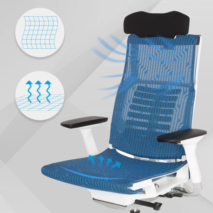 Sedia ergonomica Dynamic white, meccanismo sincronizzato plus