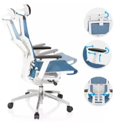 Sedia ergonomica Dynamic white, meccanismo sincronizzato plus