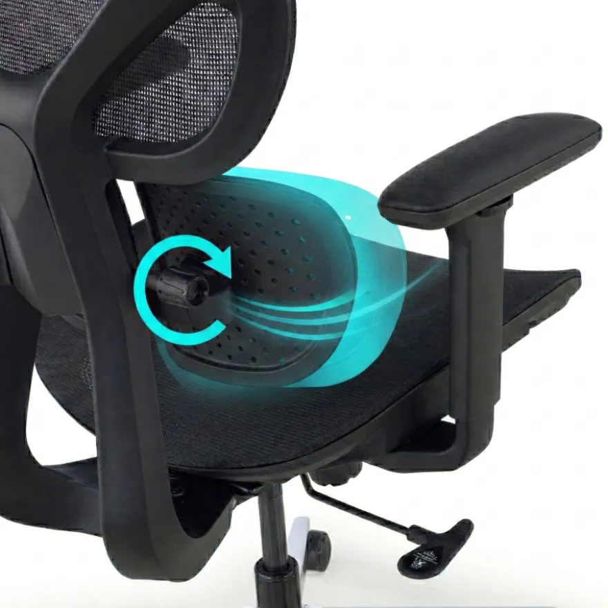 Sedia ergonomica Erghos Air2, braccioli 3D, doppio supporto lombare
