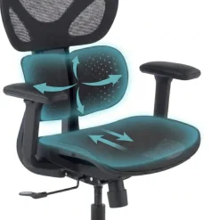 Sedia ergonomica Erghos Air2, braccioli 3D, doppio supporto lombare