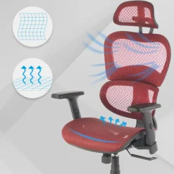 Sedia Ergonomica Ergocity, cuscino lombare, braccioli 3D