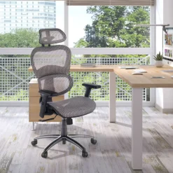 Sedia Ergonomica Ergocity, cuscino lombare, braccioli 3D