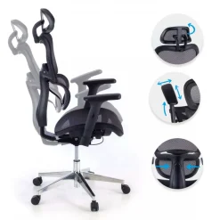 Sedia Ergonomica Ergocity FX, base in alluminio e rete TechSport
