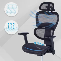 Sedia Ergonomica Ergocity FX, base in alluminio e rete TechSport