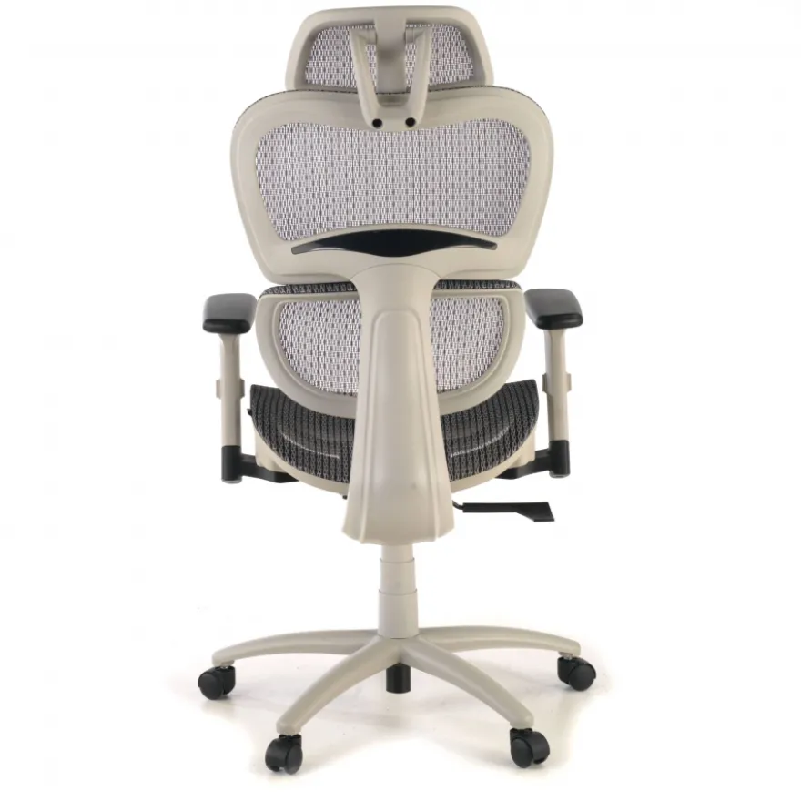 Sedia Ergonomica Ergocity white cuscino lombare, braccioli 3D