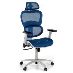 Sedia Ergonomica Ergocity white cuscino lombare, braccioli 3D