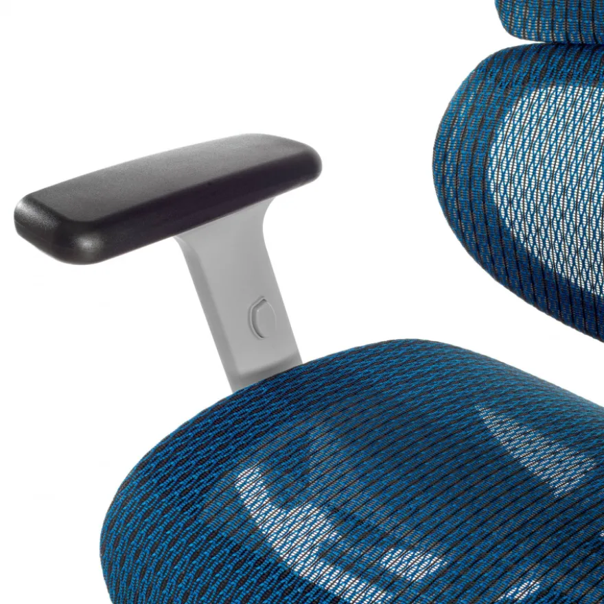 Sedia Ergonomica Ergocity white cuscino lombare, braccioli 3D