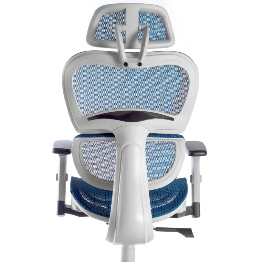 Sedia Ergonomica Ergocity white cuscino lombare, braccioli 3D