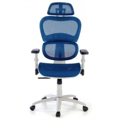 Sedia Ergonomica Ergocity white cuscino lombare, braccioli 3D