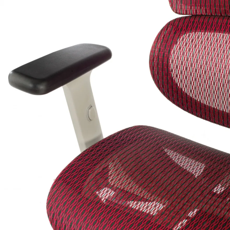 Sedia Ergonomica Ergocity white cuscino lombare, braccioli 3D