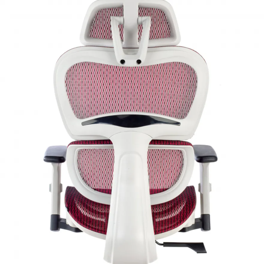 Sedia Ergonomica Ergocity white cuscino lombare, braccioli 3D
