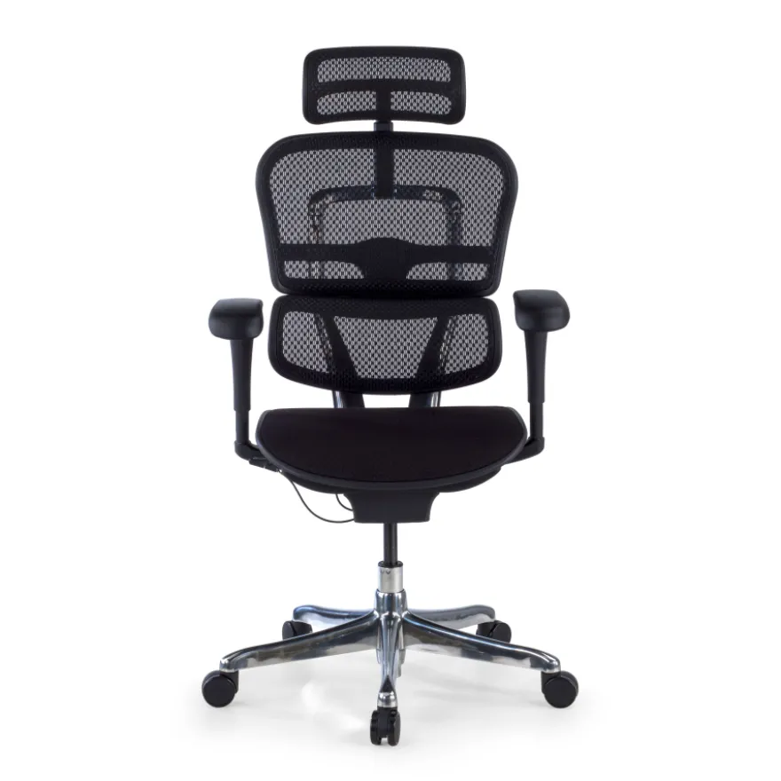 Sedia Ergonomica Ergohuman V2, seduta imbottita, struttura nera