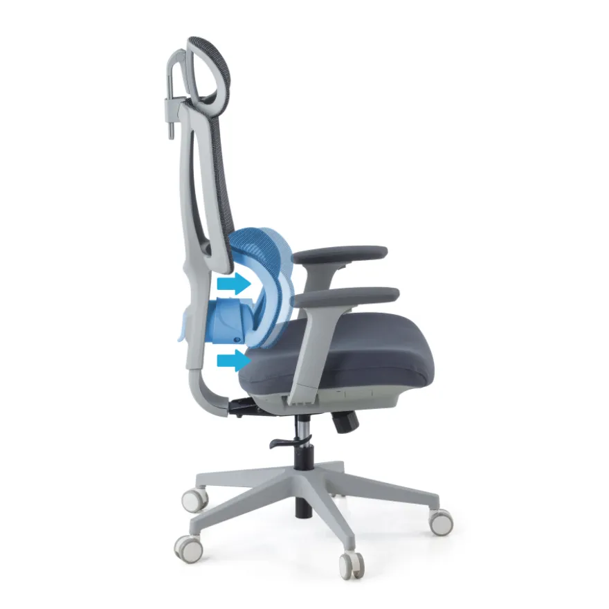 Sedia ergonomica Essenza, braccioli 3D, supporto lombare regolabile