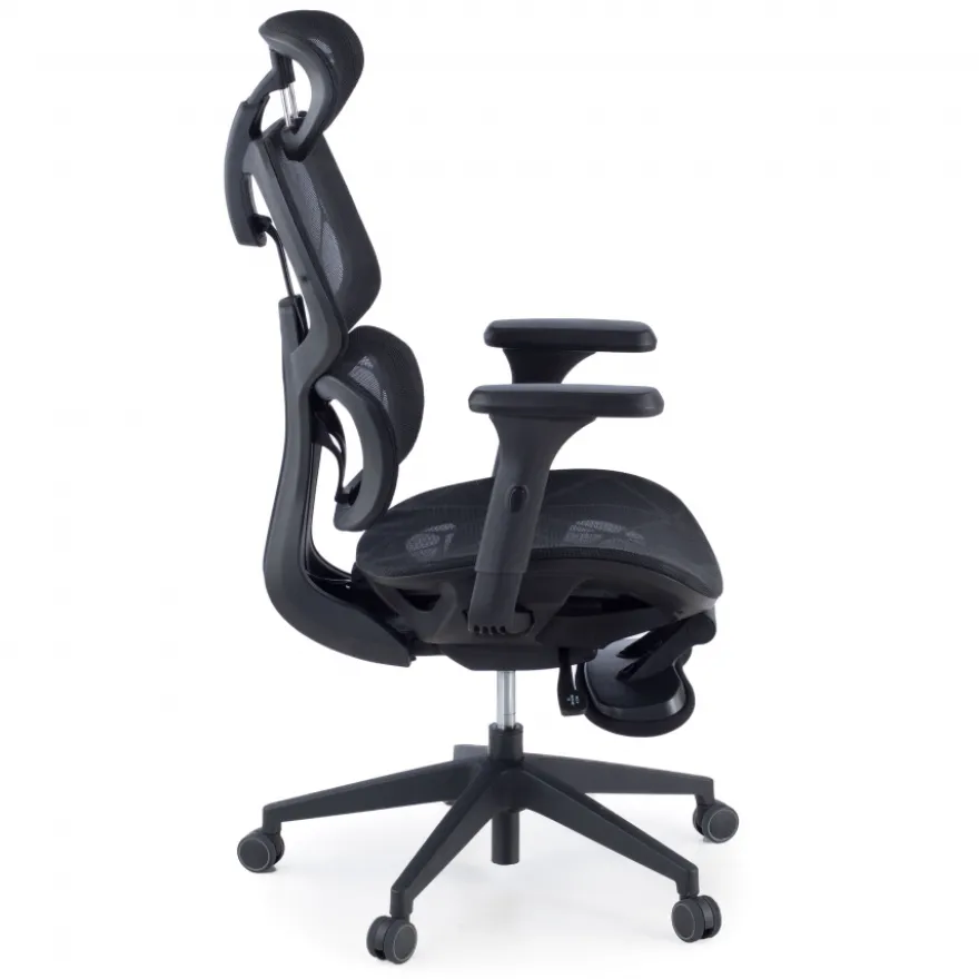 Sedia ergonomica Every, con poggiapiedi estraibile, rete