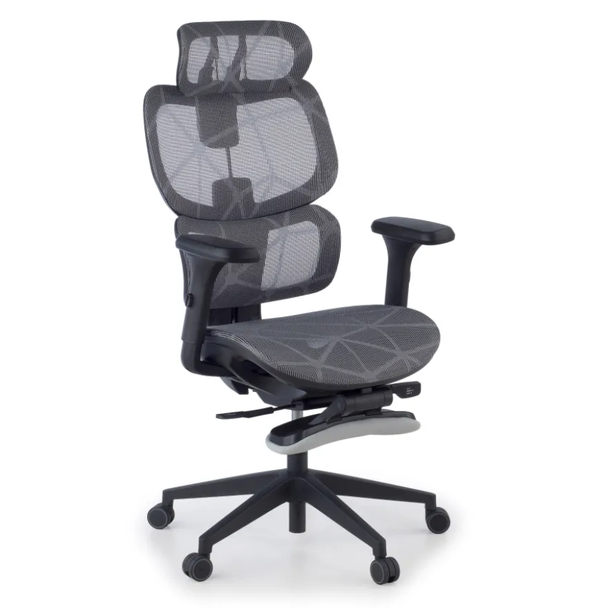 Sedia ergonomica Every, con poggiapiedi estraibile, rete