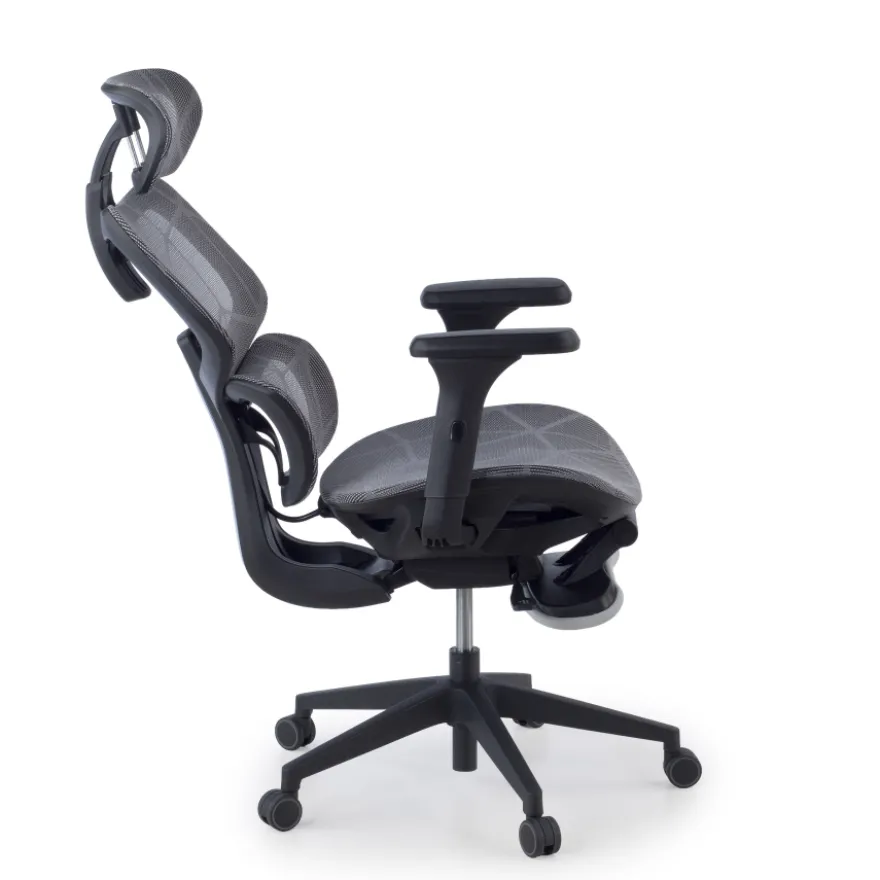Sedia ergonomica Every, con poggiapiedi estraibile, rete