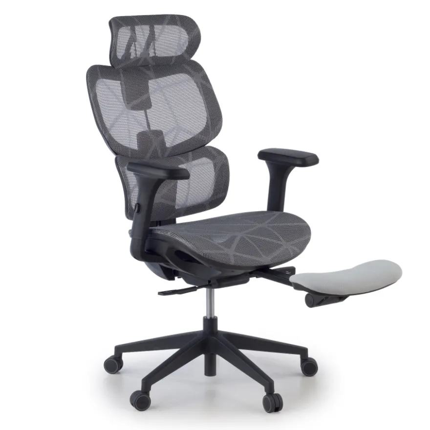 Sedia ergonomica Every, con poggiapiedi estraibile, rete