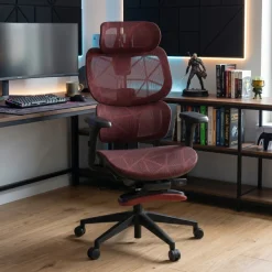 Sedia ergonomica Every, con poggiapiedi estraibile, rete