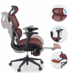 Sedia ergonomica Every, con poggiapiedi estraibile, rete