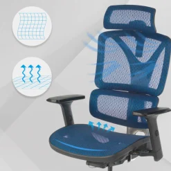 Sedia Ergonomica Focus, Struttura in alluminio, Schienale Regolabile