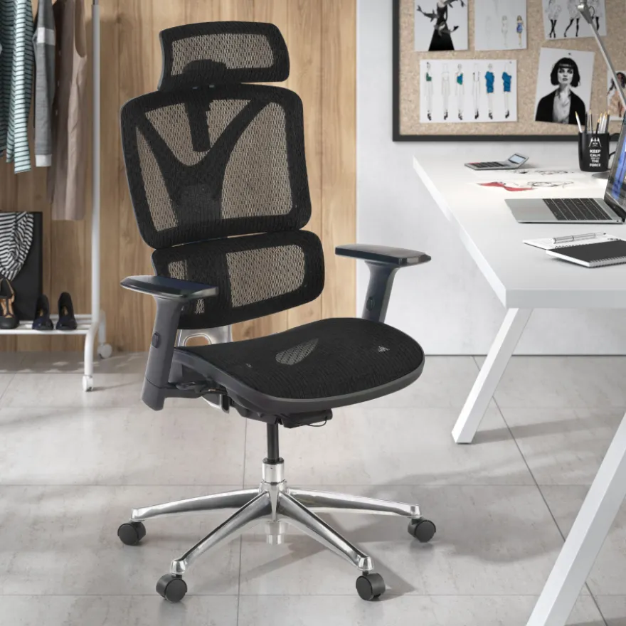 Sedia Ergonomica Focus, Struttura in alluminio, Schienale Regolabile