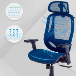 Sedia Ergonomica Locktech, Supporto Lombare, Poggiatesta